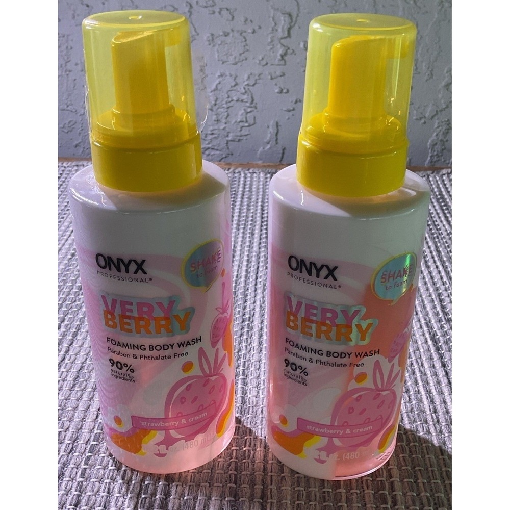 2 Pack ONYX Professional Very Berry Foaming Body Wash Strawberry & Cream 16.2oz